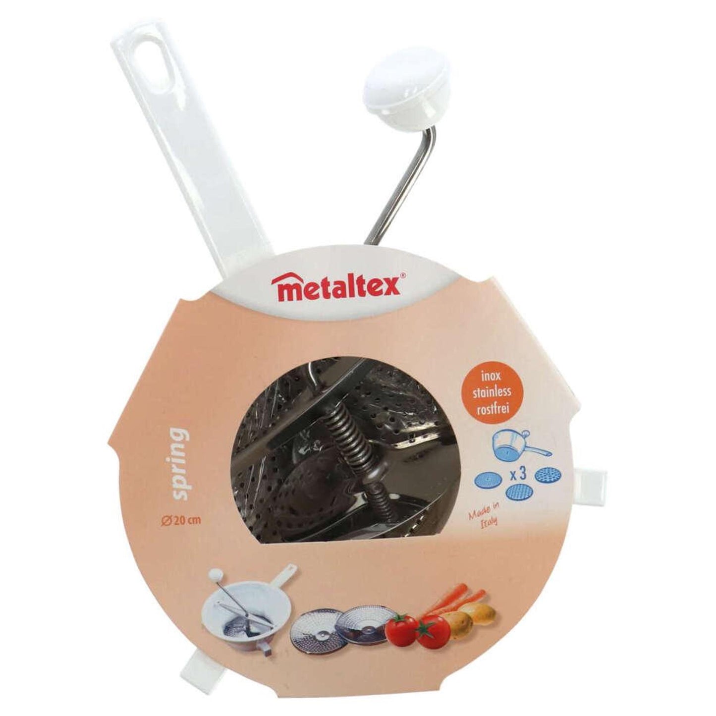 Metaltex Metaltex pasa 20 cm de acero inoxidable blanco
