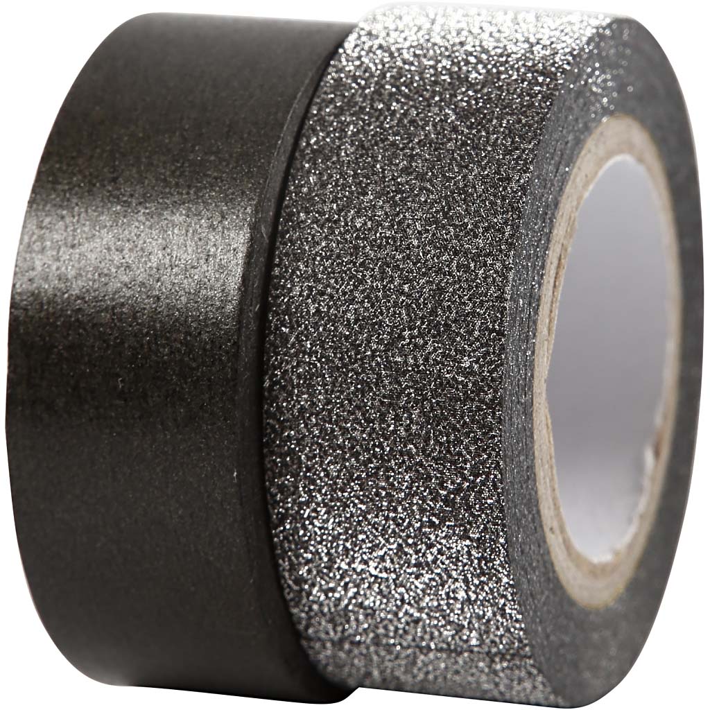 Vivi gade masking tape, w: 15 mm, black, 2 rolls 1 box