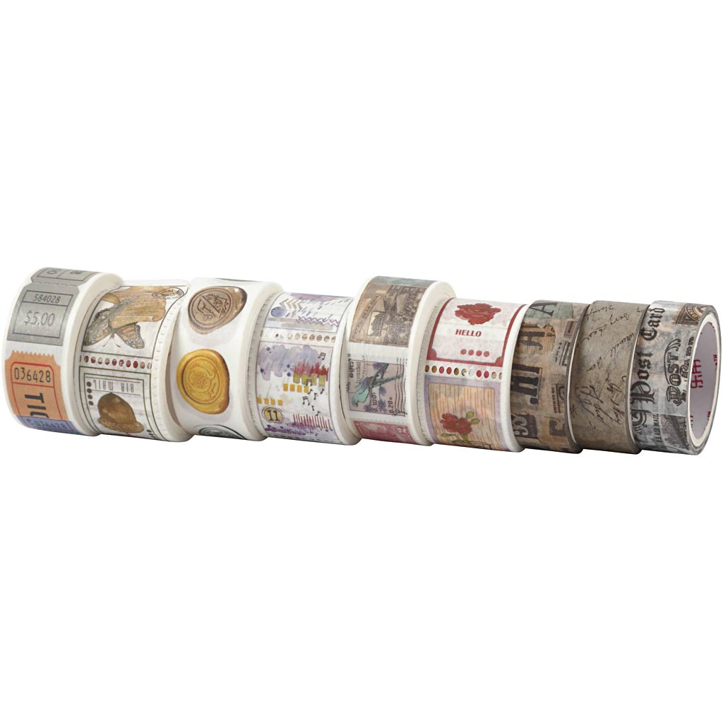 Nastro per mascheratura Creative Company, l: 3+5 m, l: 15+25 mm, 9 rotoli 1 scatola