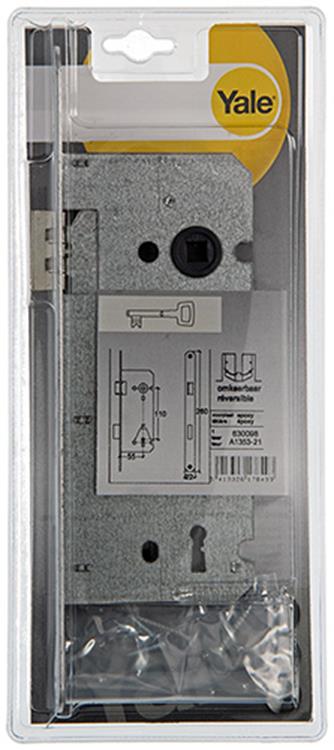 Yale 1019023 - 1 cerradura de embutir doble reb.hk.l r a1353 55mm | 1 pieza