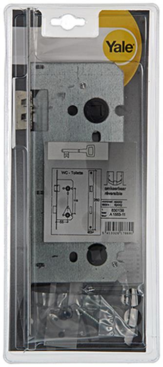 Yale 1019043 - 1 cerradura para inodoro de doble inserción reversible BA1553 55mm | 3 piezas