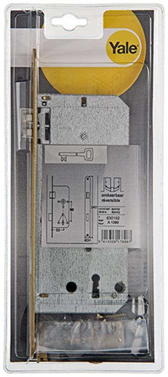 Yale 1019066 - 1 cerradura de embutir latonada a1390 2ag bb 50mm | 1 pieza