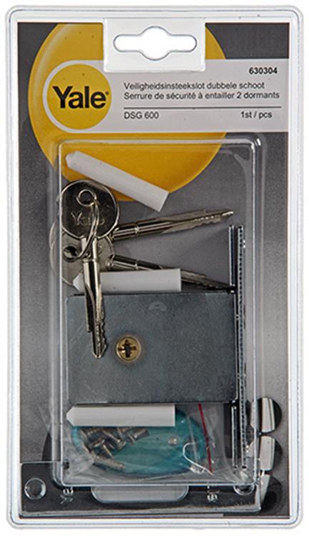 Yale 1019102 - 1 pestillo de cerradura de embutir de seguridad doble | 1 pieza