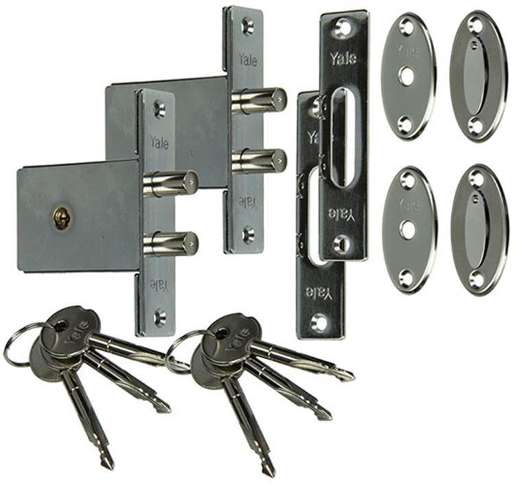 Yale 1019103 - Cerradura de embutir segura de 2 llaves simples cerradura doble | 1 pieza