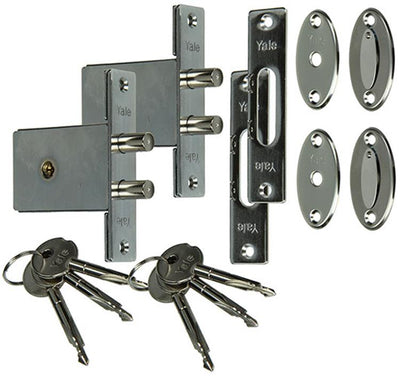 Yale 1019103 - Serratura da infilare di sicurezza a 2 chiavi singole doppia serratura | 1 pz