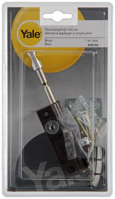 Yale 1019106 - Serratura da sovrapposizione 1 anta, con perno, marrone | 1 pz