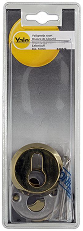Yale 1019111 - rosetta di sicurezza ottone lucido ø55mm | 2 pezzi