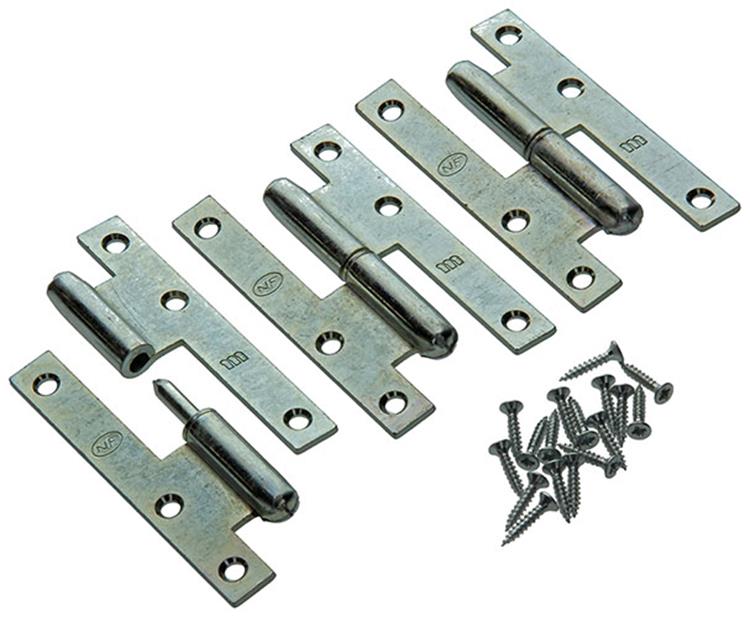 Yale 1019135 - 3 bisagras acero galvanizado izquierda 110x60mm | 2 piezas