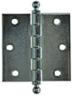 Yale 1019137 - 3 bisagras pomo de bola galvanizadas 76x76mm | 2 piezas