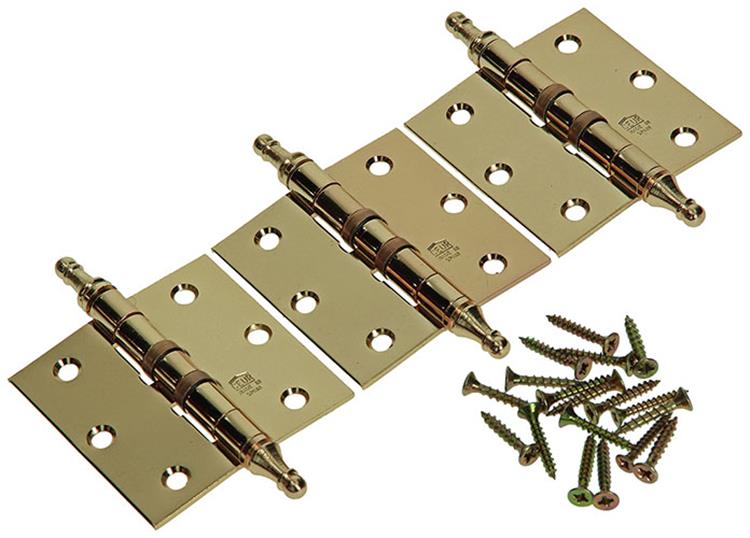 Yale 1019138 - 3 bisagras con rodamiento de bolas pomo florero de latón 76x76mm | 2 piezas