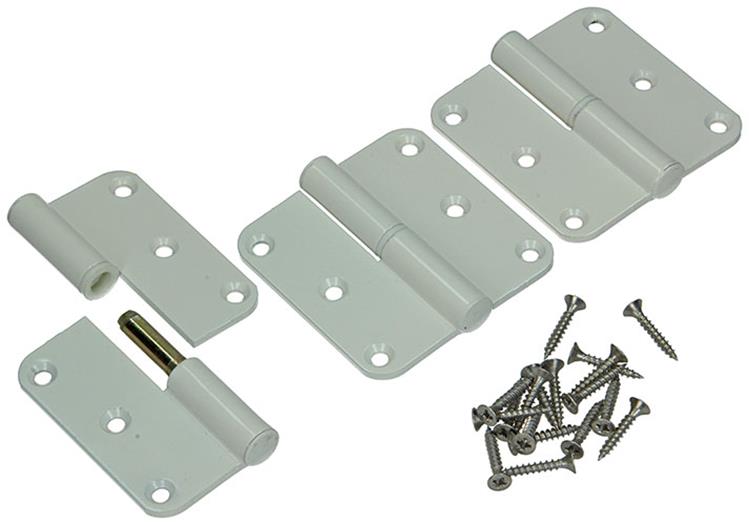 Yale 1019140 - 3 bisagras aluminio acabado blanco esquina izquierda 80x80mm | 2 piezas
