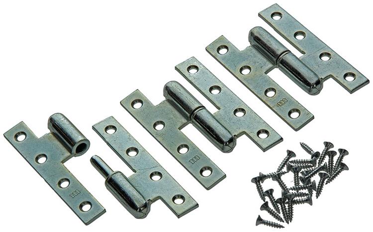 Yale 1019143 - 3 bisagras pesadas chapadas en esquina derecha 110x70mm | 2 piezas