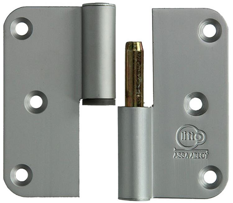 Yale 1019155 - 3 bisagras aluminio acabado natural. esquina derecha 80x80mm | 2 piezas