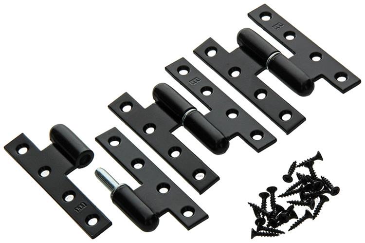 Yale 1019157 - 3 bisagras pesadas enlucidas negras derecha 110x70mm | 2 piezas