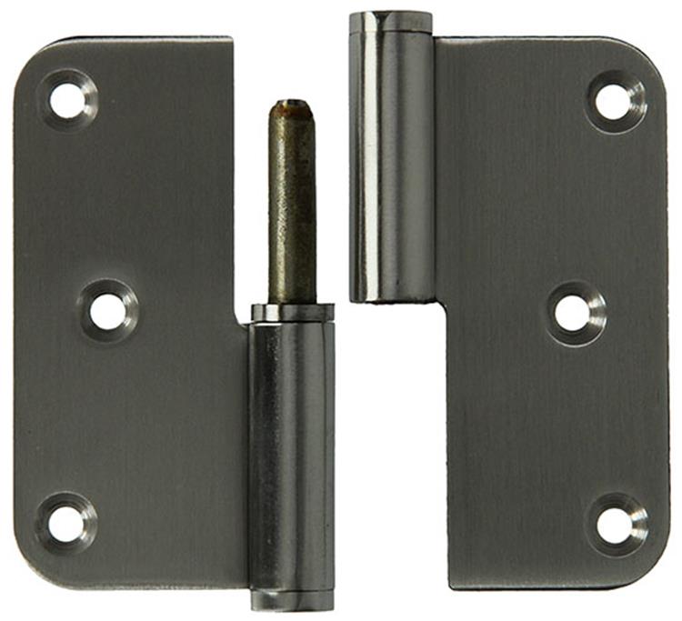 Yale 1019161 - 3 bisagras de acero inoxidable, esquinas biseladas izquierda 80x80mm | 5 piezas