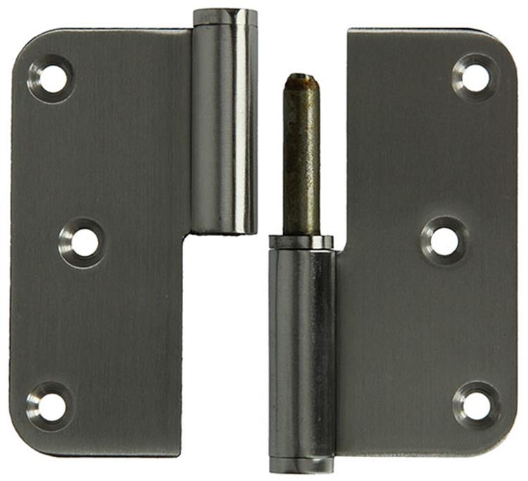 Yale 1019162 - 3 bisagras de acero inoxidable, esquinas biseladas derecha 80x80mm | 5 piezas