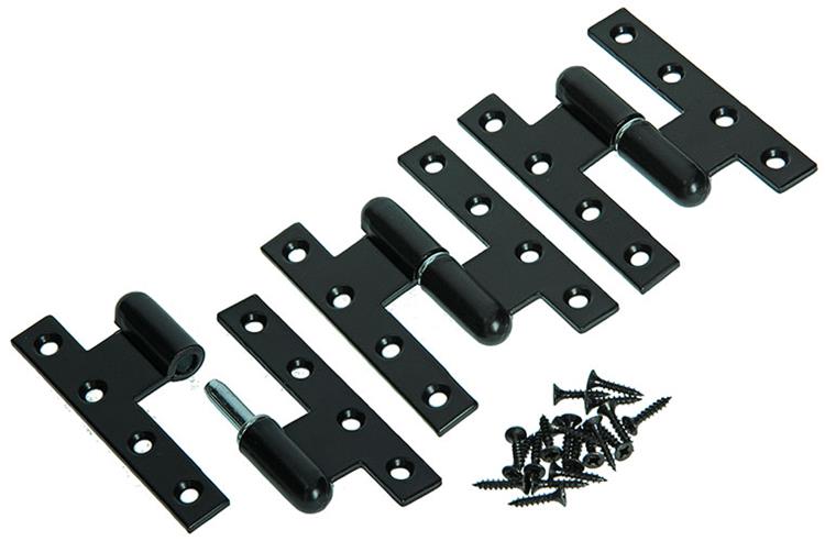 Yale 1019164 - 3 bisagras pesadas enlucidas negras derecha 110x80mm | 2 piezas