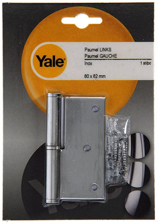 Yale 1019168 - 1 bisagra acero inoxidable izquierda con ángulo recto 80 x 82 | 2 piezas