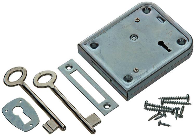 Yale 1019172 - 1 cerradura de bodega de superficie chapada r 70mm | 3 piezas