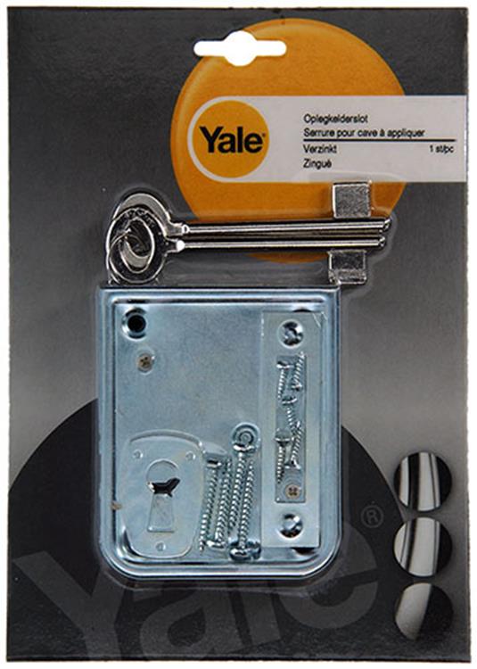 Yale 1019172 - 1 cerradura de bodega de superficie chapada r 70mm | 3 piezas