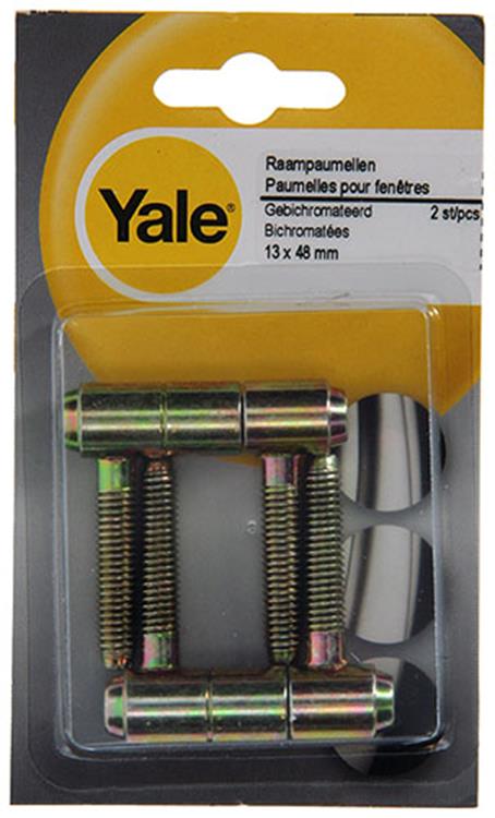 Mack 1019176 - 2 bisagras para ventana bicromatadas 13x48mm | 5 piezas