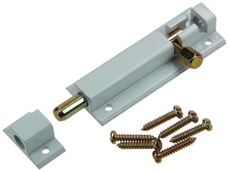 Yale 1019189 - pestillo de perfil con soporte de bloqueo, blanco 80 mm | 5 piezas