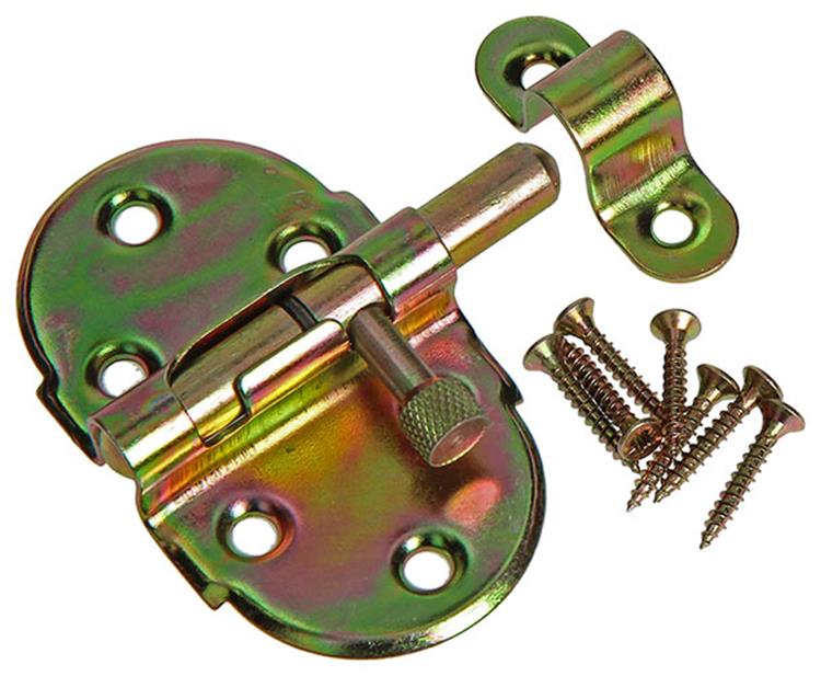 Yale 1019197 - pestillo de resorte con soporte de bloqueo, bicromatado 40mm | 5 piezas