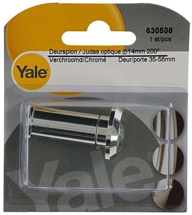 Yale 1019201 - mirilla de puerta 200° cromada 14mm | 3 piezas