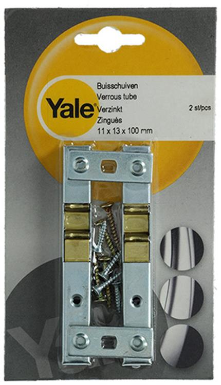 Yale 1019212 - 2 guías de tubo galvanizado 11x13mm 100mm | 2 piezas