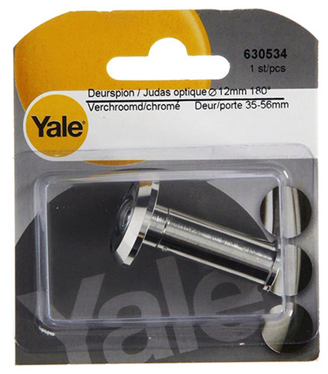 Yale 1019214 - mirilla de puerta 180° cromada 12mm | 2 piezas