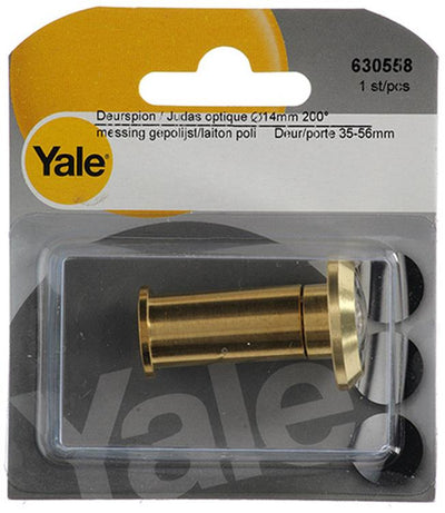 Yale 1019226 - deurspion 200° messing gepolijst ø14mm | 2 stuks