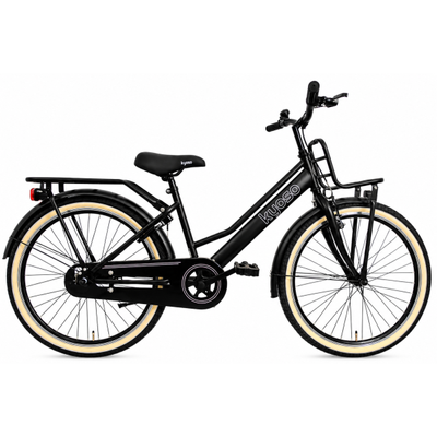 Kyoso kinderfiets blossom classic 24 inch met remnaaf - mat zwart roze