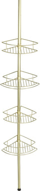 Wenko hh wenko telescopisch doucherek dolcedo 4-laags rvs mat goud - uitschuifbaar van 65 tot 275cm - douchemand - bevestigen zonder boren