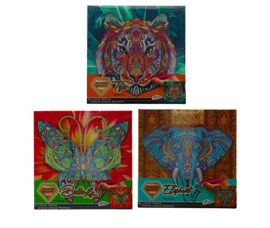 Tigre de pintura de diamantes de lona, ​​30x30cm