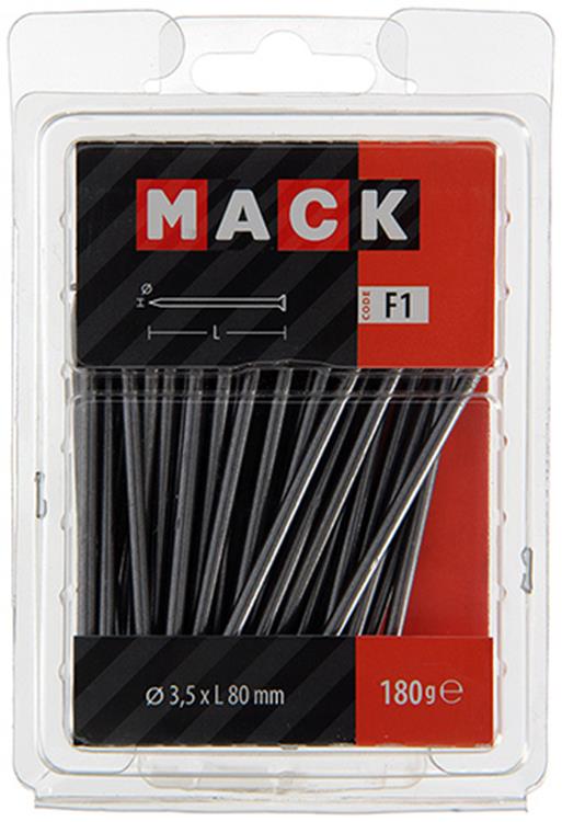Mack 1017125 - clavo cabeza plana 180 gr 3,5 x 80 mm | 5 piezas