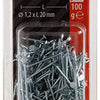 Mack 1017148 - clavo cabeza plana acero galvanizado 100 gr 1,2 x 20 mm | 5 piezas