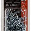 Mack 1017156 - clavo cabeza redonda acero galvanizado 100 gr 1,2 x 20 mm | 5 piezas
