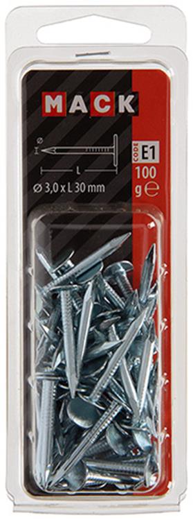 Mack 1017206 - clavo de esquisto de acero galvanizado 100 gr 3,5 x 60 mm | 5 piezas