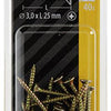 Mack 1017218 - tornillo para aglomerado con cabeza chapado en amarillo 40 piezas 3,0 x 25 mm | 10 piezas