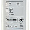Mack 1017221 - tornillo para aglomerado con cabeza chapado en amarillo 45 piezas 3,5 x 12 mm | 10 piezas