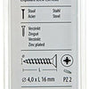 Mack 1017230 - tornillo para aglomerado con cabeza chapada en amarillo 35 piezas 4,0 x 16 mm | 10 piezas