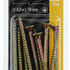 Mack 1017239 - tornillo para aglomerado con cabeza chapada en amarillo 10 piezas 4,0 x 70 mm | 10 piezas