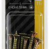 Mack 1017248 - tornillo para aglomerado con cabeza chapada en amarillo 11 piezas 4,5 x 55 mm | 10 piezas