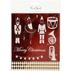 Vivi gade lámina decorativa y hoja transfer, cascanueces, Papá Noel y bailarina, hoja 15x15 cm, dorado, rojo, blanco, 4 hojas 1 caja