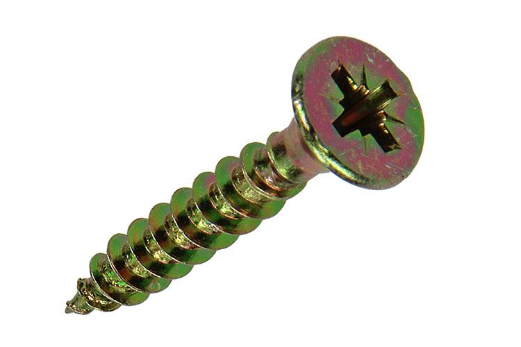 Mack 1017253 - tornillo para aglomerado con cabeza chapada en amarillo 15 piezas 5,0 x 30 mm | 10 piezas