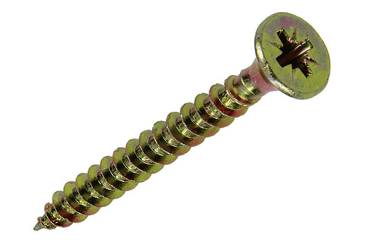 Mack 1017256 - tornillo para aglomerado con cabeza chapada en amarillo 11 piezas 5,0 x 45 mm | 10 piezas