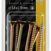 Mack 1017259 - Tornillo para aglomerado con cabeza chapada en amarillo. 7 piezas 5,0 x 70 mm | 10 piezas