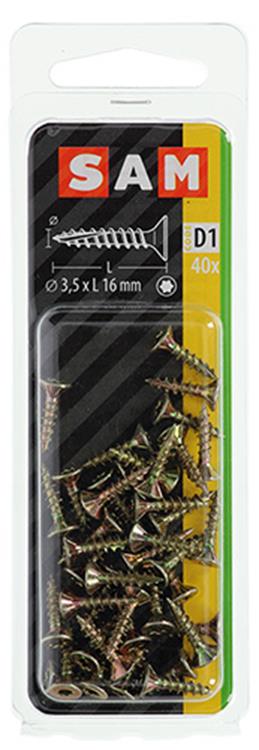 Mack 1017285 - spainplschr.vzkop-automontaje chapado en amarillo 40 piezas 3,5 x 16 mm | 10 piezas