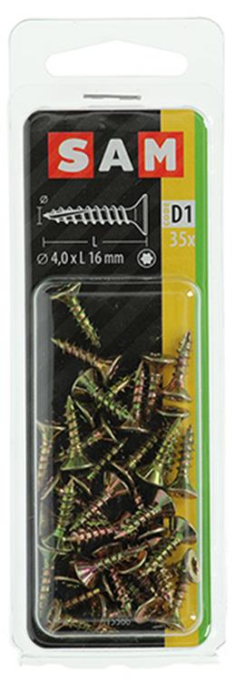 Mack 1017292 - españaplschr.vzkop-selfb. chapado en amarillo 35 piezas 4,0 x 16 mm | 10 piezas