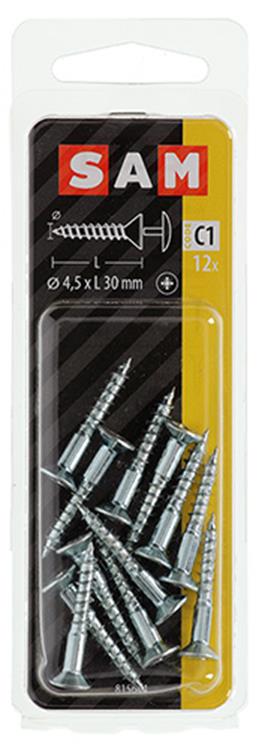 Mack 1017330 - tornillo con cabeza, acero galvanizado. 12 piezas 4,5 x 30 mm | 10 piezas